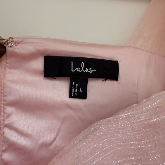 Lulu's Shimmery Pink Tiered Maxi Dress - Picture 6 of 6